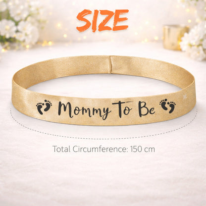Mommy To Be Peach Sash w/Gold Foil Printing 84 inc