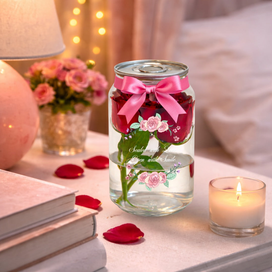 Fresh Roses in a Can - Set of 2  - Send Real Roses Across India