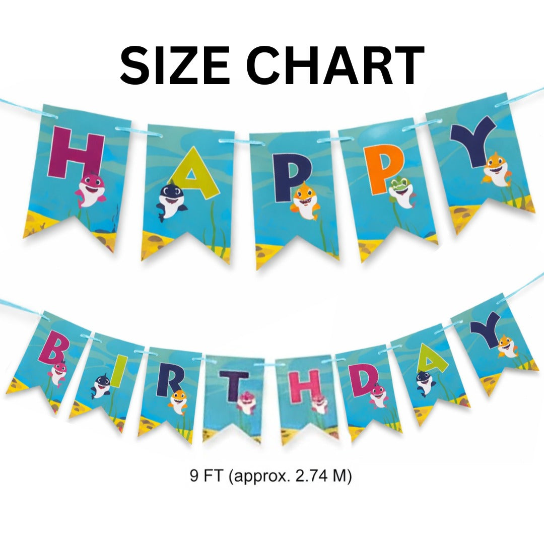 Baby Shark Theme Birthday Banner - Over 9FT
