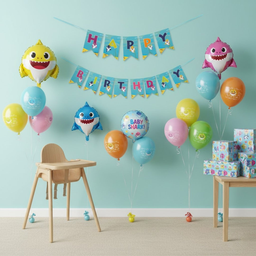 Baby Shark Theme Birthday Banner - Over 9FT