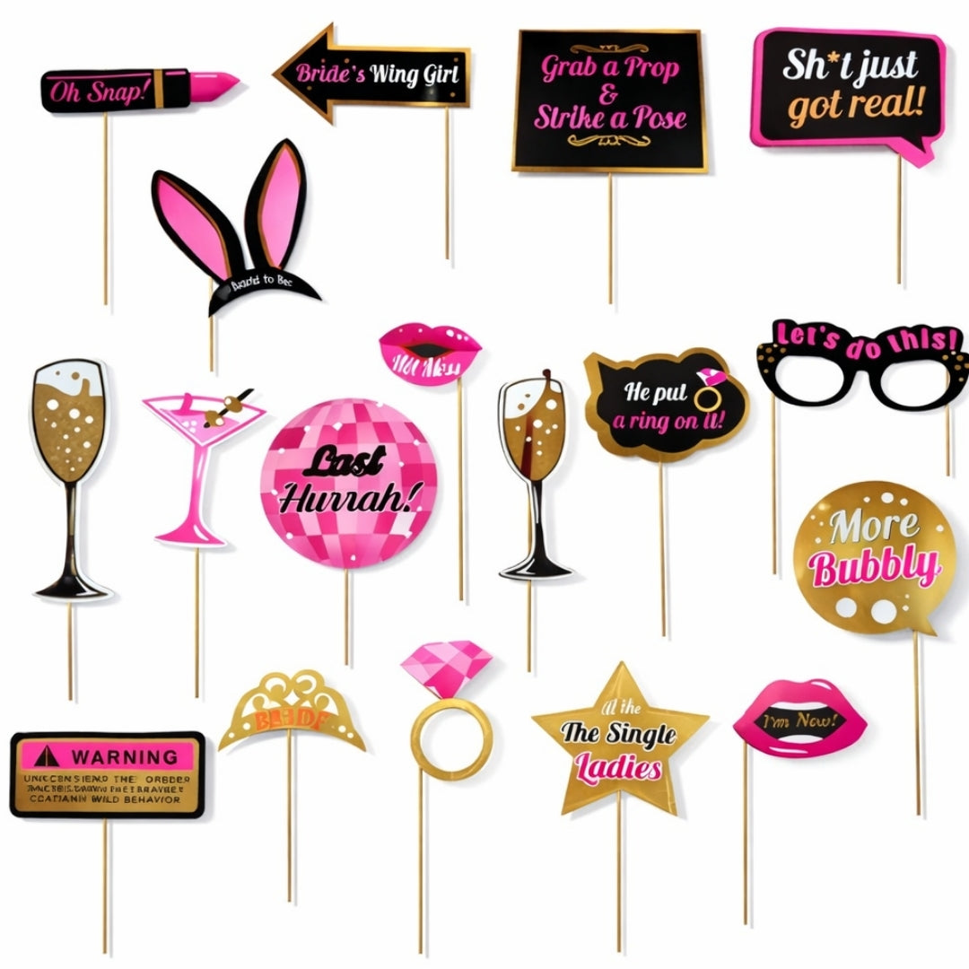 Go Hard Bitch Bachelorette Party Paper Photo Props - 20PC