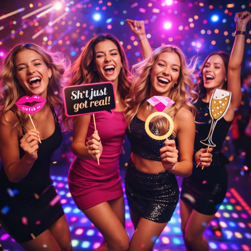Go Hard Bitch Bachelorette Party Paper Photo Props - 20PC