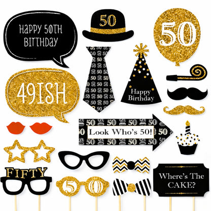 50th Birthday Photo Props - 20PC