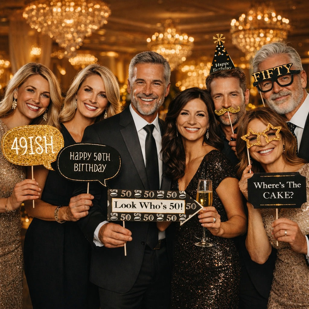 50th Birthday Photo Props - 20PC