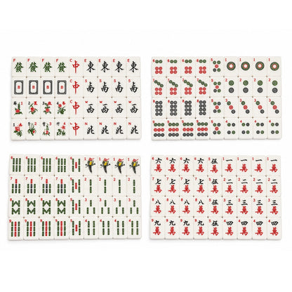American Mahjong White & Blue Double Layered Tiles Travel Set 36MM - 144 Tiles