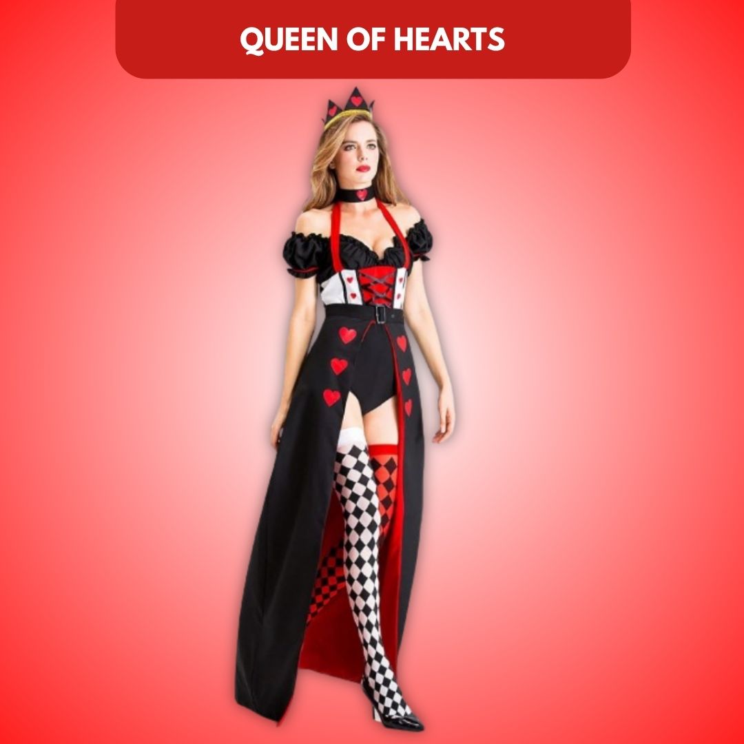 Queen of Hearts Fancy Adult Costume w/ Leggings