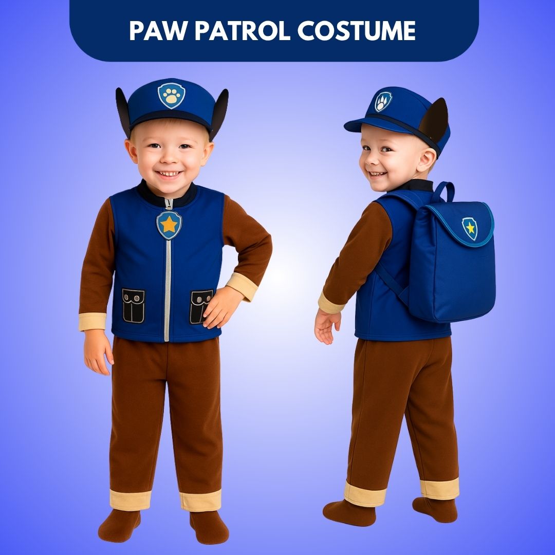 Paw Patrol Costume Blue for Kids with Bag