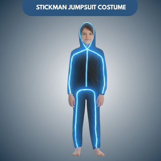 Stickman Light Up Jumpsuit Halloween Costume for Kids (Assorted Color)