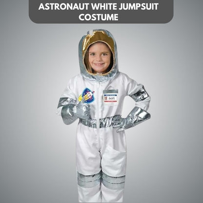 Astronaut White Jumpsuit Costume - Size - L - Age 7 to 9