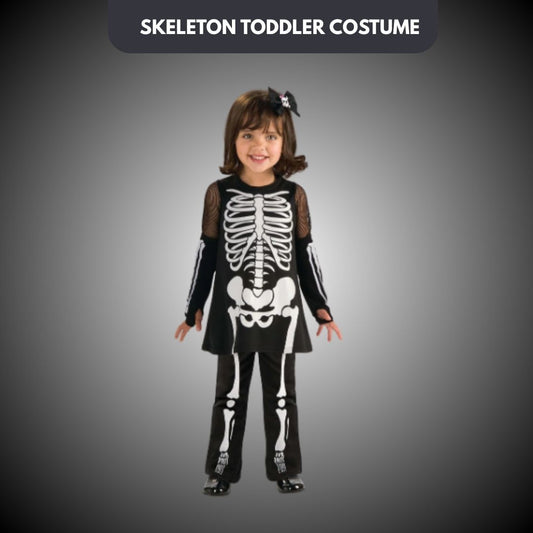 Fancy Ghost Costume w/Skeleton Print for Toddlers - Size - XS - Age 0-1 Yrs