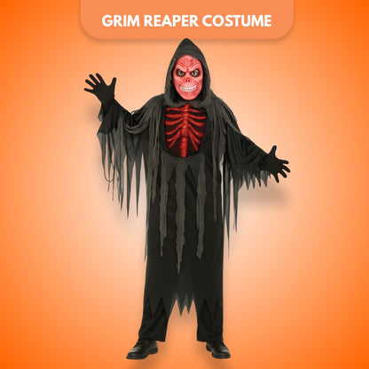 The Spooky Smoldering Reaper Horror Adult Costume with Blood Red Mask