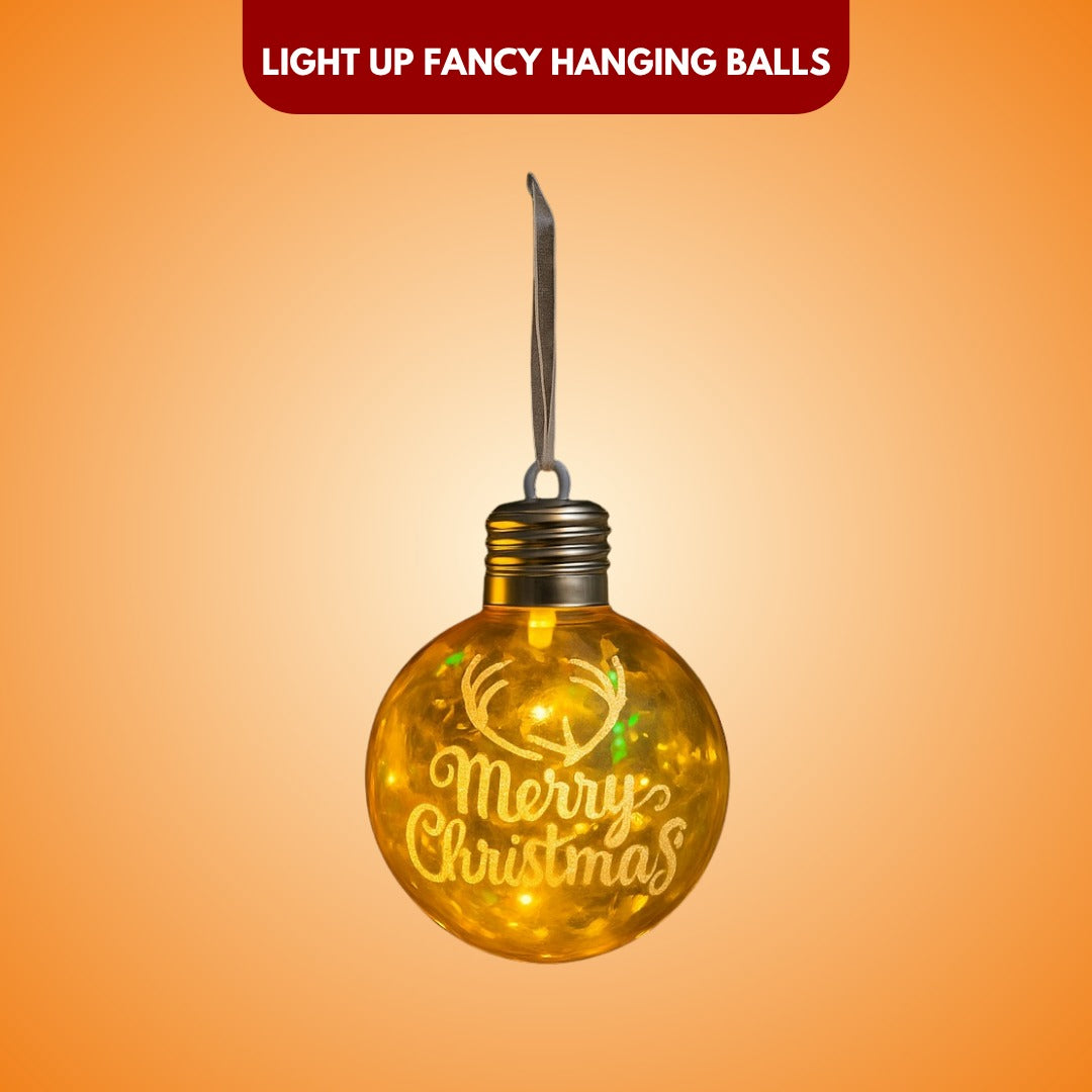 Light Up Fancy Hanging Balls for Christmas Decoratons - 1PC