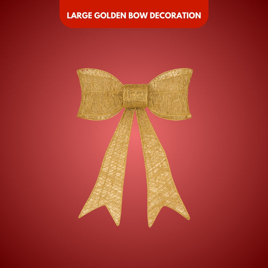 Large Golden Glitter Bow Christmas Decoration