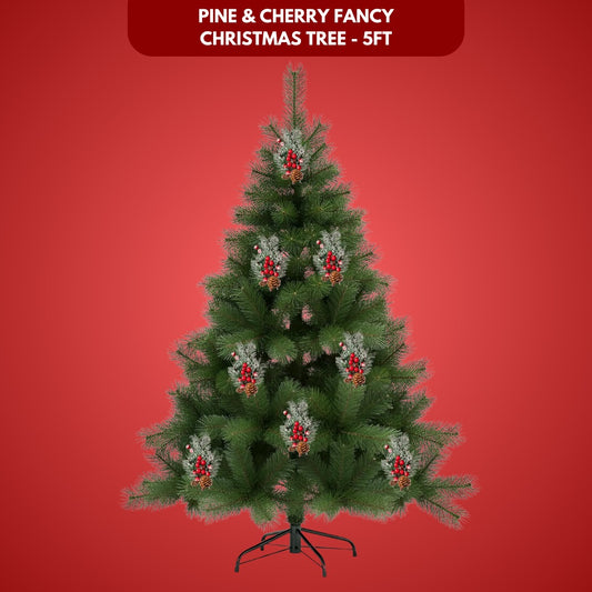 Pine Christmas Tree Green - 5FT with Cherry & Pine Tree Inserts