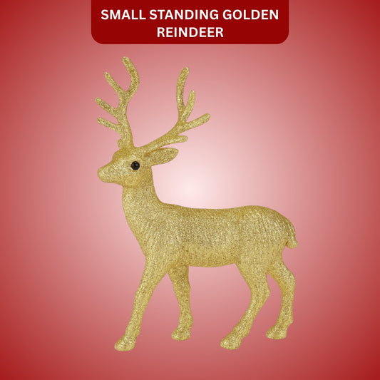 Golden Decorative Standing Reindeer Small - 25cm