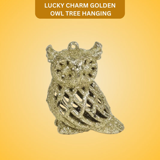 Lucky Charm Owl Tree Hanging Gold - 1 PC - Size - 8CM