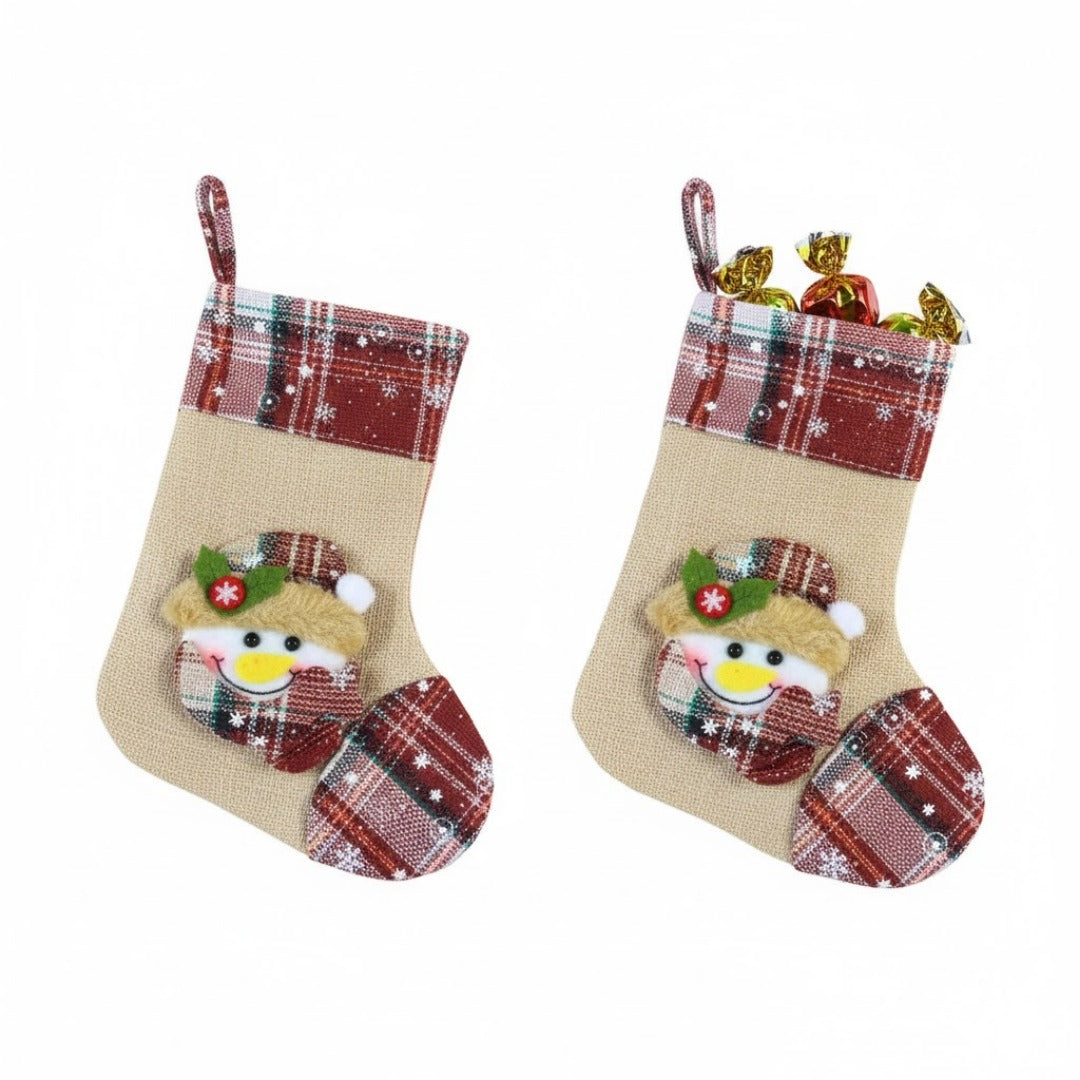 Jute Finish Christmas Stockings - 1PC