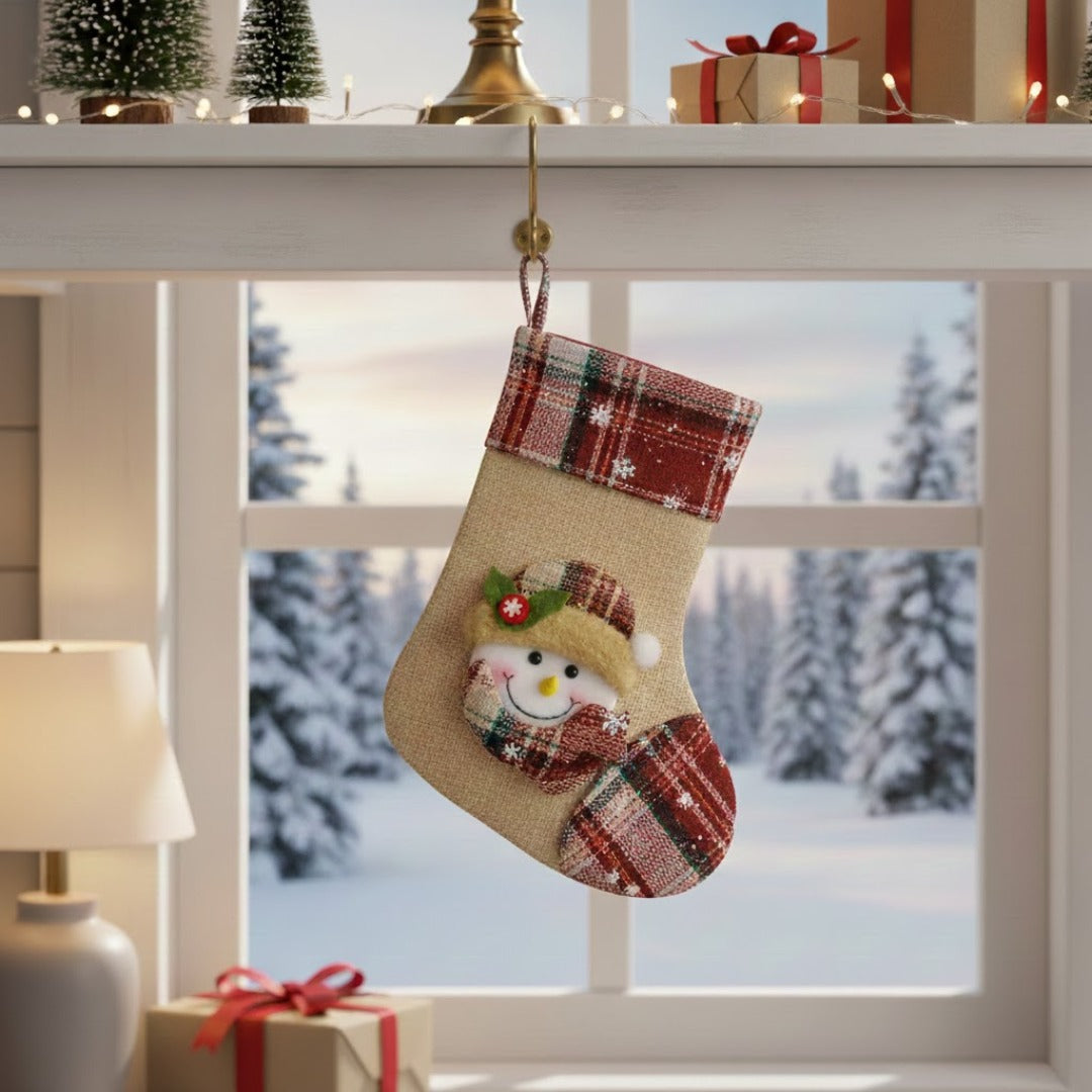 Jute Finish Christmas Stockings - 1PC