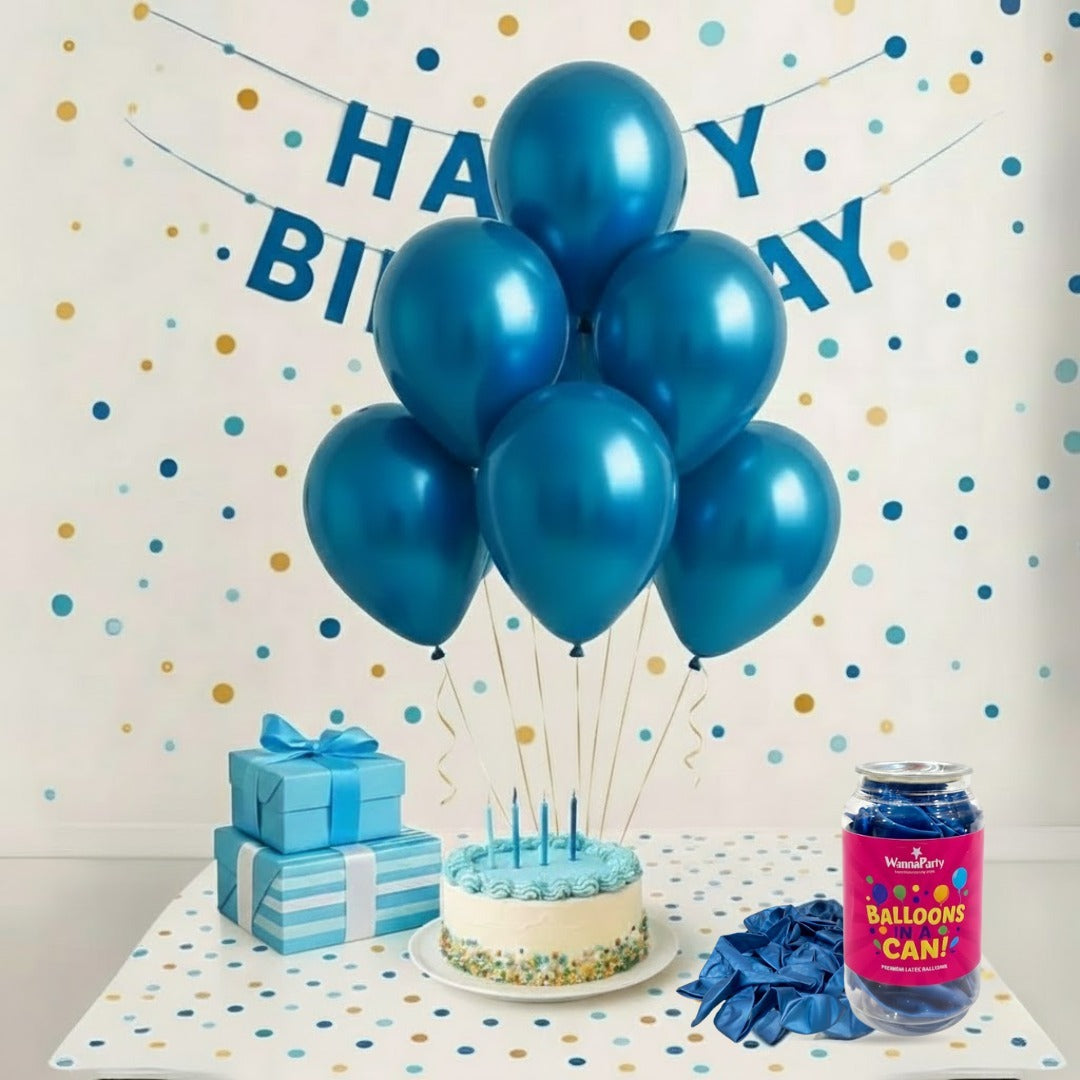10" Chrome Blue Balloons - 20PC