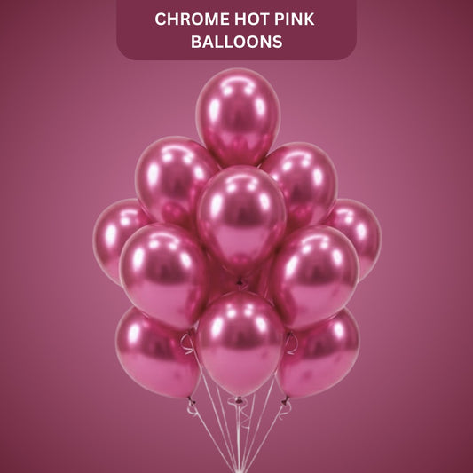 10" Chrome Hot Pink Balloons - 20PC Balloons Best for Theme Party Decoration