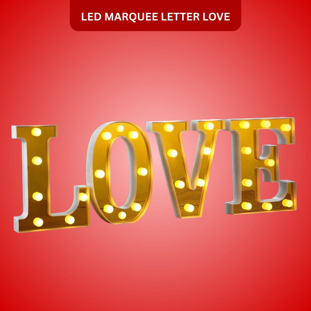 "LOVE" LED Light Up Marquee Letters - 4PC Set