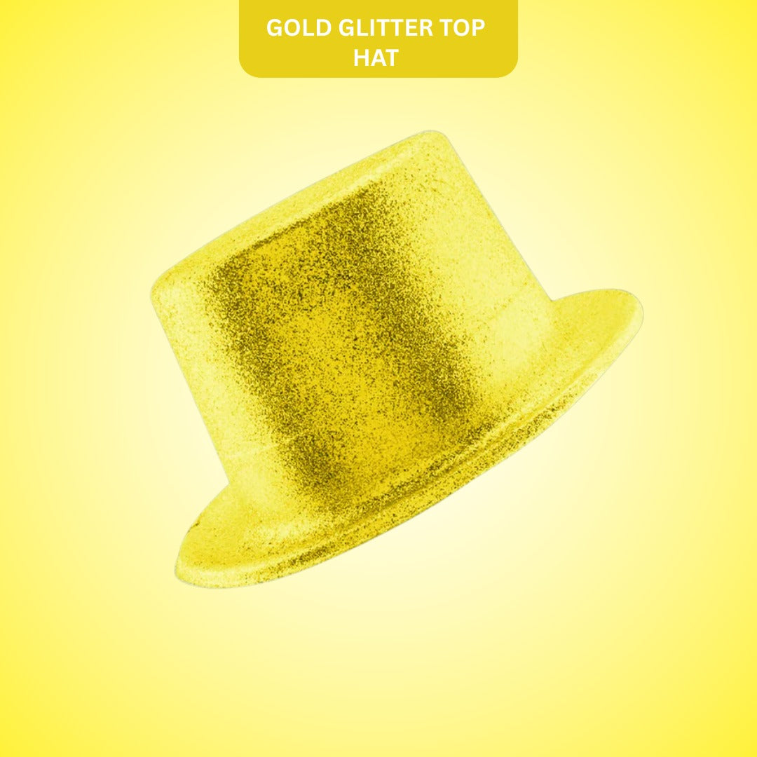 Glitter Large Top Hat  Gold