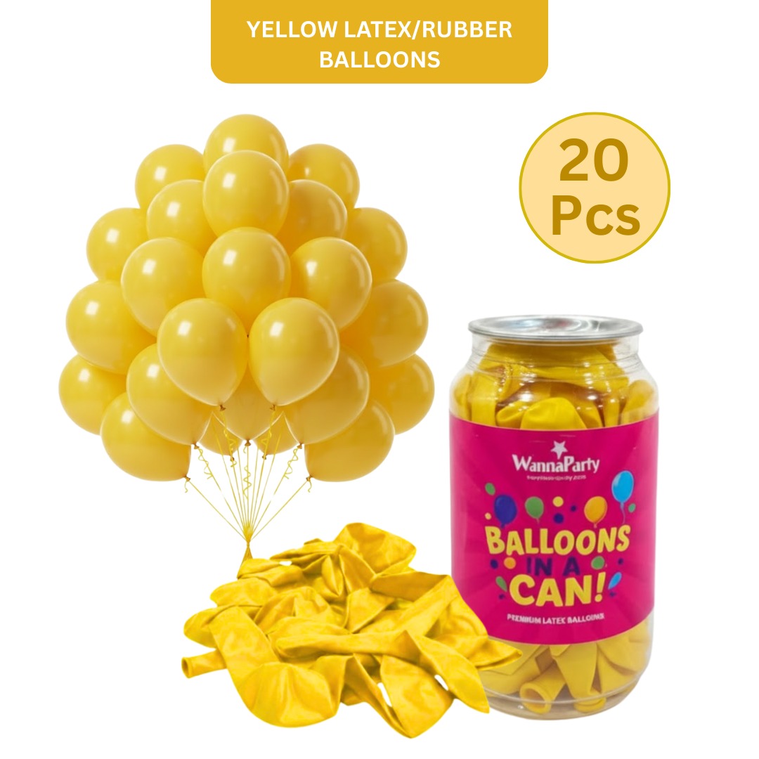 Balloon in a Can Yellow Latex Balloons (Pack of 20)