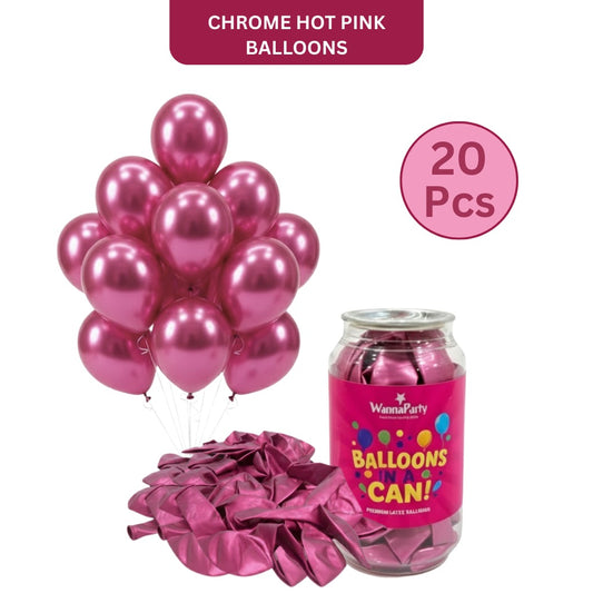 Chrome Hot Pink Premium Latex Balloons 10" - 20PC
