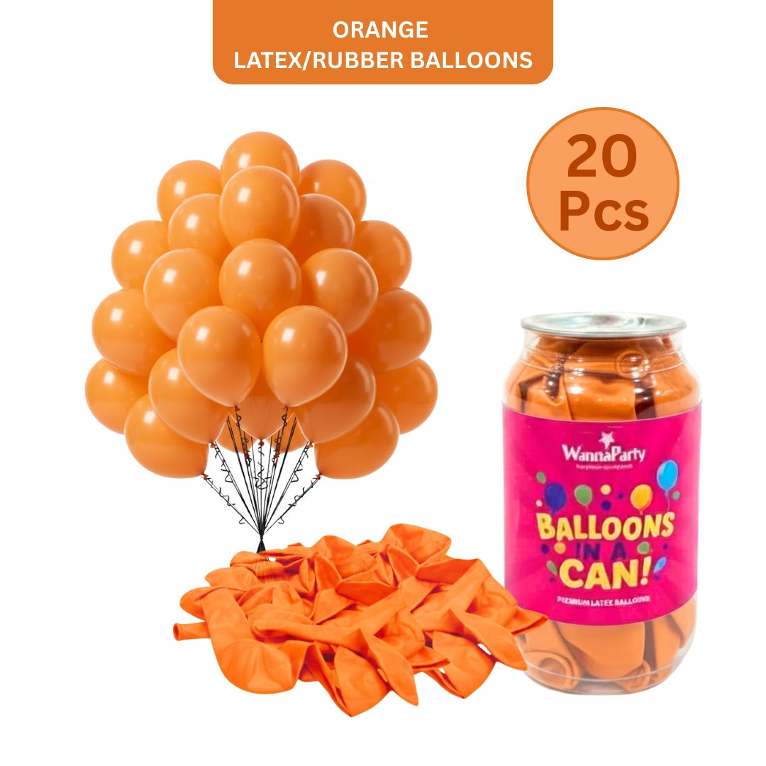 Balloon in a Can Orange Latex Balloons (Pack of 20)