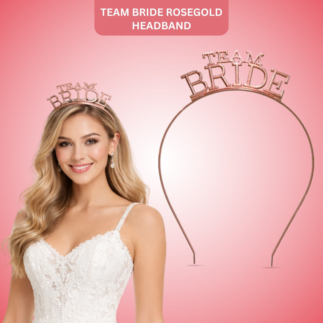 Team Bride Rosegold Headband - 1PC