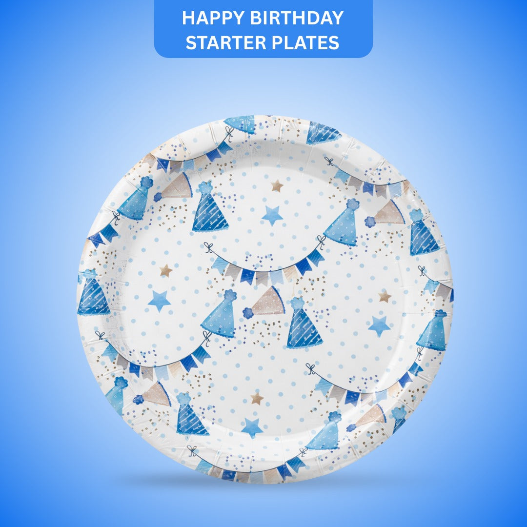 Happy Birthday Gift Boxes and Balloons Starter Plates 9 inches - 8PC