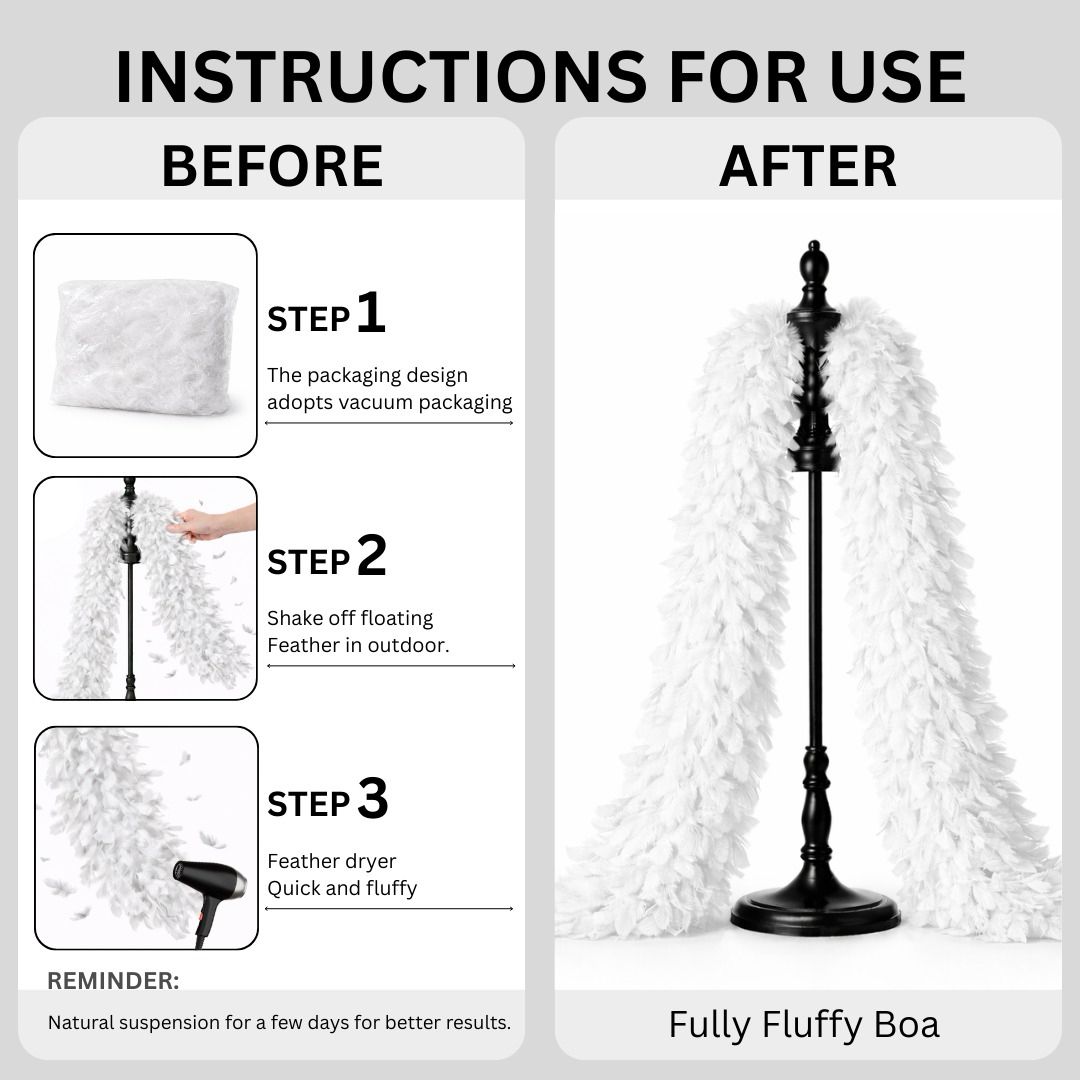 White Feather Boa for Bachelorette & Theme Party - 1PC