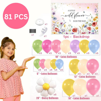 A Little Baby Is On the Way Banner and Balloons Garland Kit - 81 PC