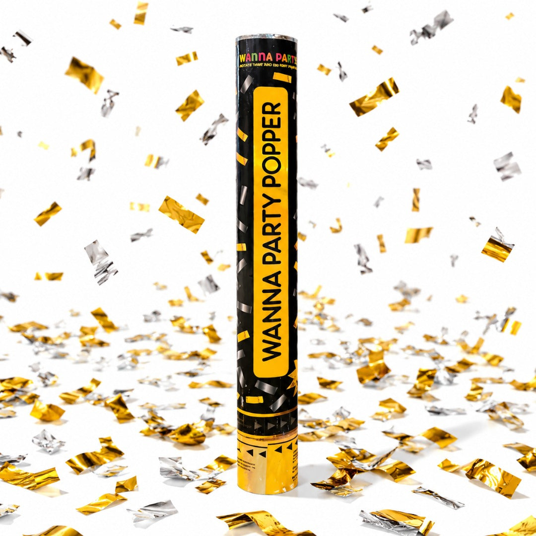 Party Popper  w/ Silver & Golden Confetti - 1PC