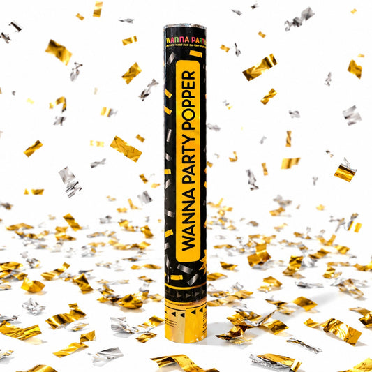 Party Popper  w/ Silver & Golden Confetti - 1PC