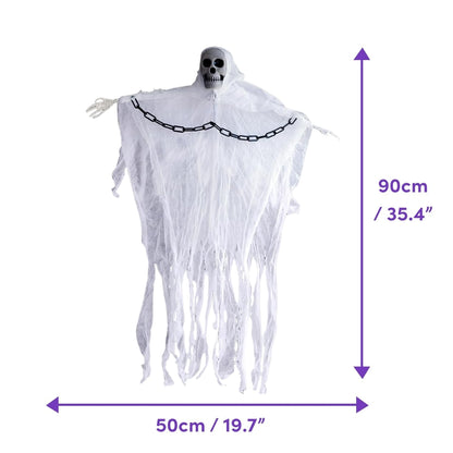 White Ghost Hanging Skeleton with Chain - 3FT - 1PC