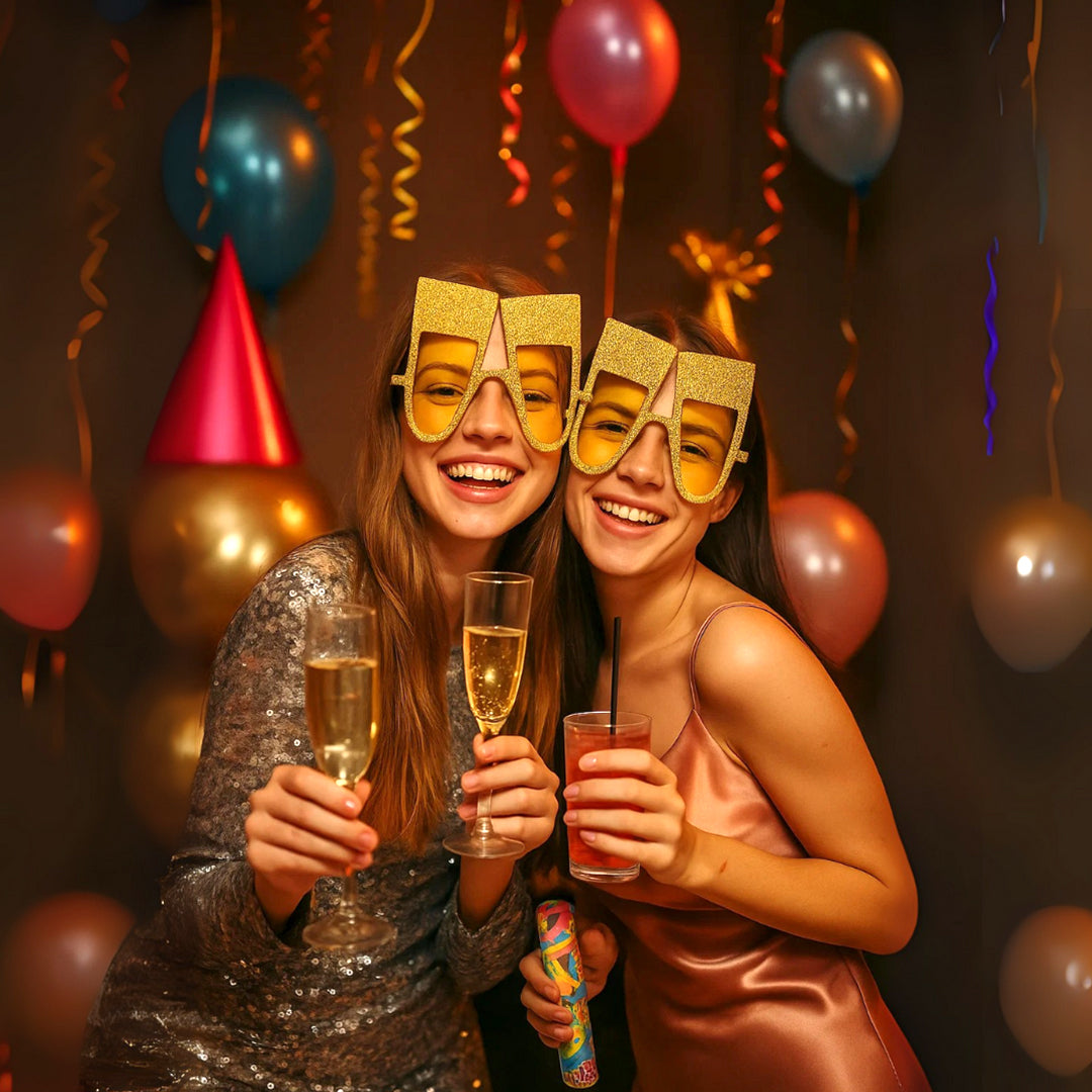 Wine Glass Shaped Glitter Party Sunglass - 1PC