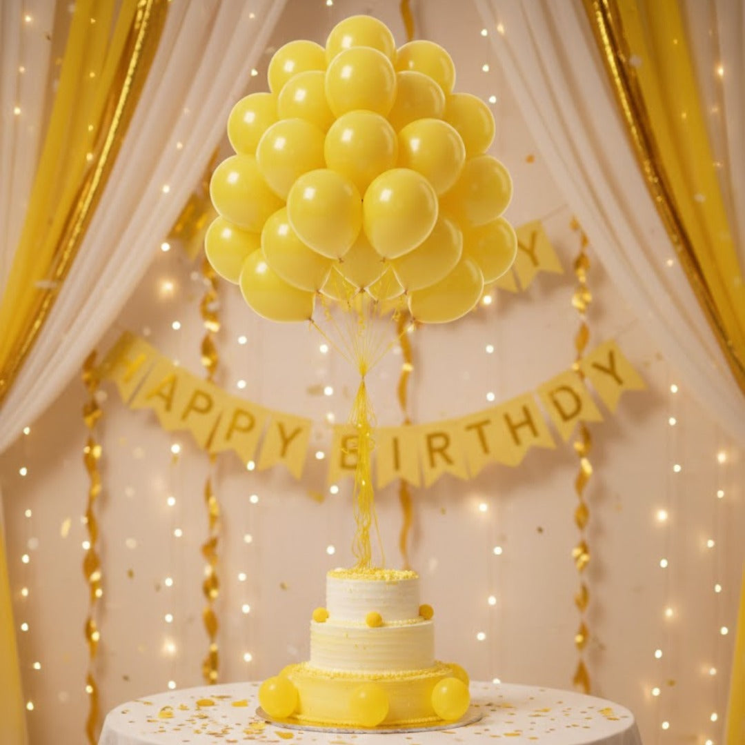 Yellow Latex/Rubber Balloons - 10 inches - 20PC