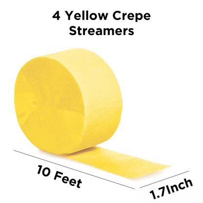Yellow Crepe Streamers - 4PC