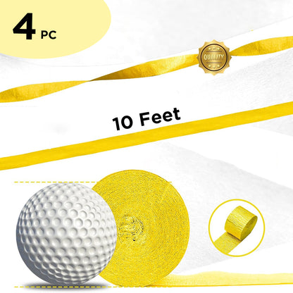 Yellow Crepe Streamers - 4PC