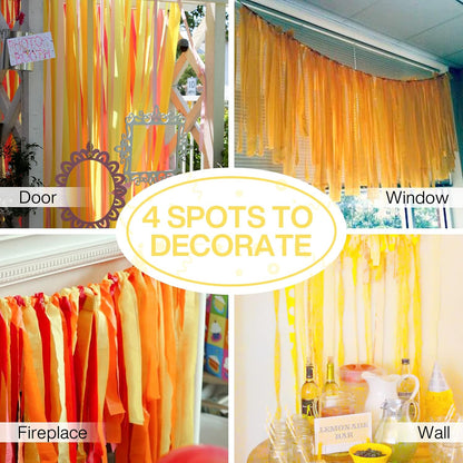 Yellow Crepe Streamers - 4PC