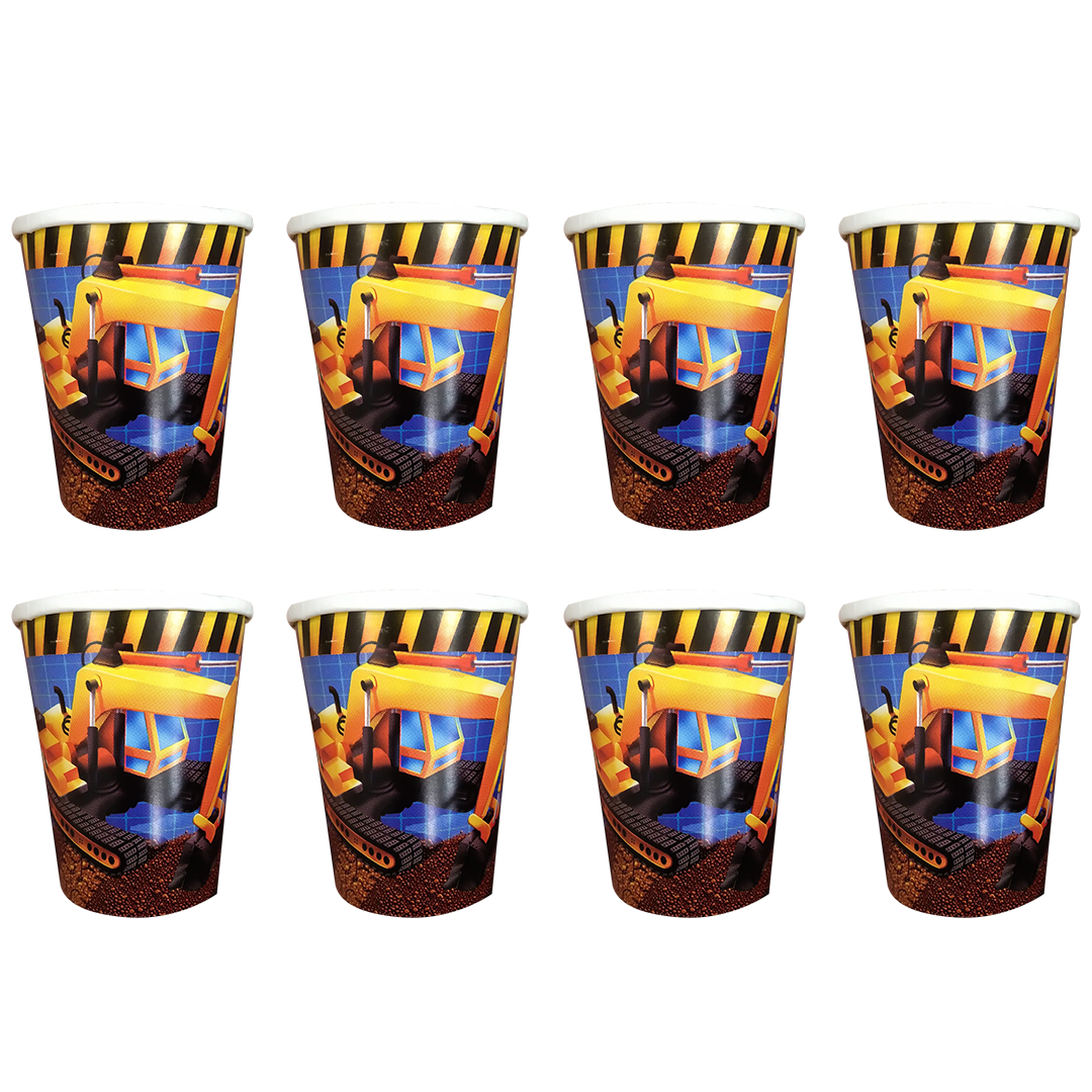 Underconstruction Theme Party Paper Cups - 350ML -  8PC