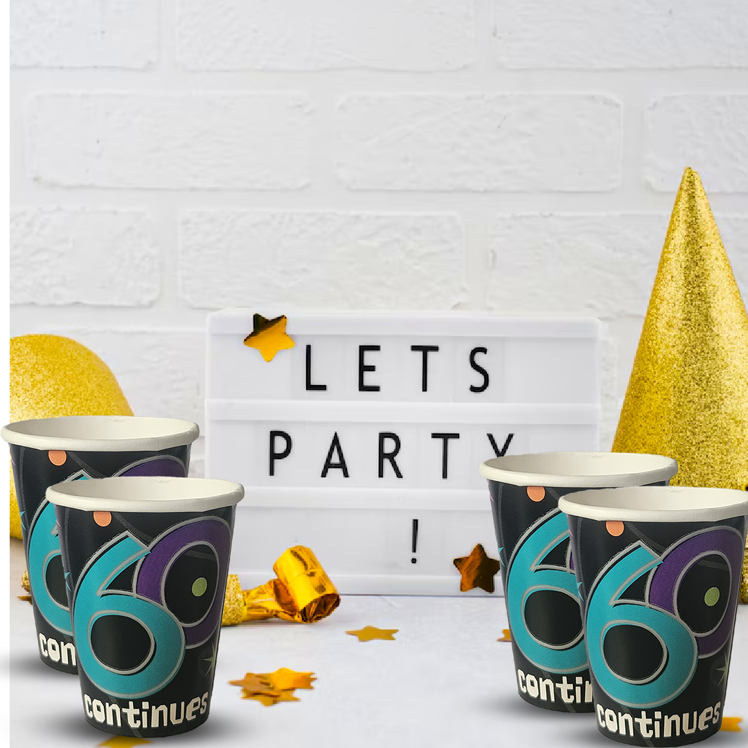 60TH BIRTHDAY 9OZ PAPER CUPS - 8CT