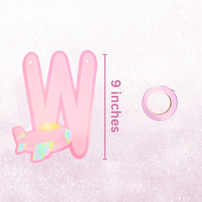 Welcome Baby Girl Pink Flag Banner - 9 inches - 1PC