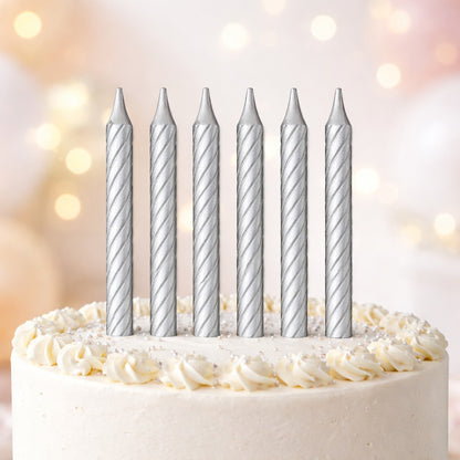 Silver Swirl Candle - 12PC