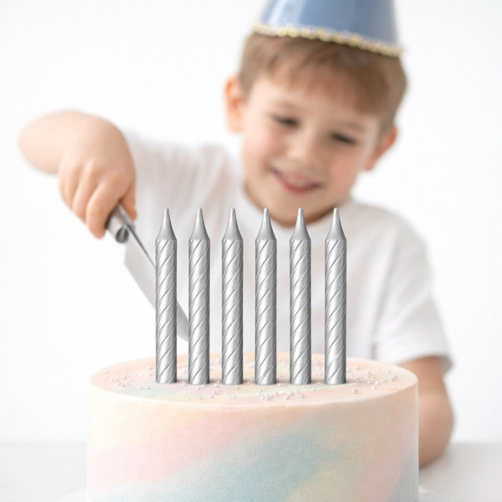 Silver Swirl Candle - 12PC