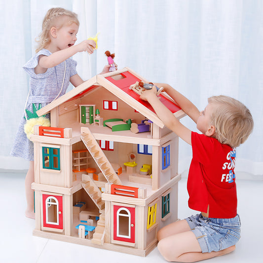 WOODEN DOLL HOUSE - kids toy for playdates, birthdays, and active play - image 1