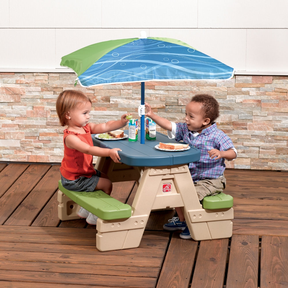 Sit & Play Picnic Table With Umbrella by Step2 — kids activity toy for outdoor play and birthday gifts - image 1