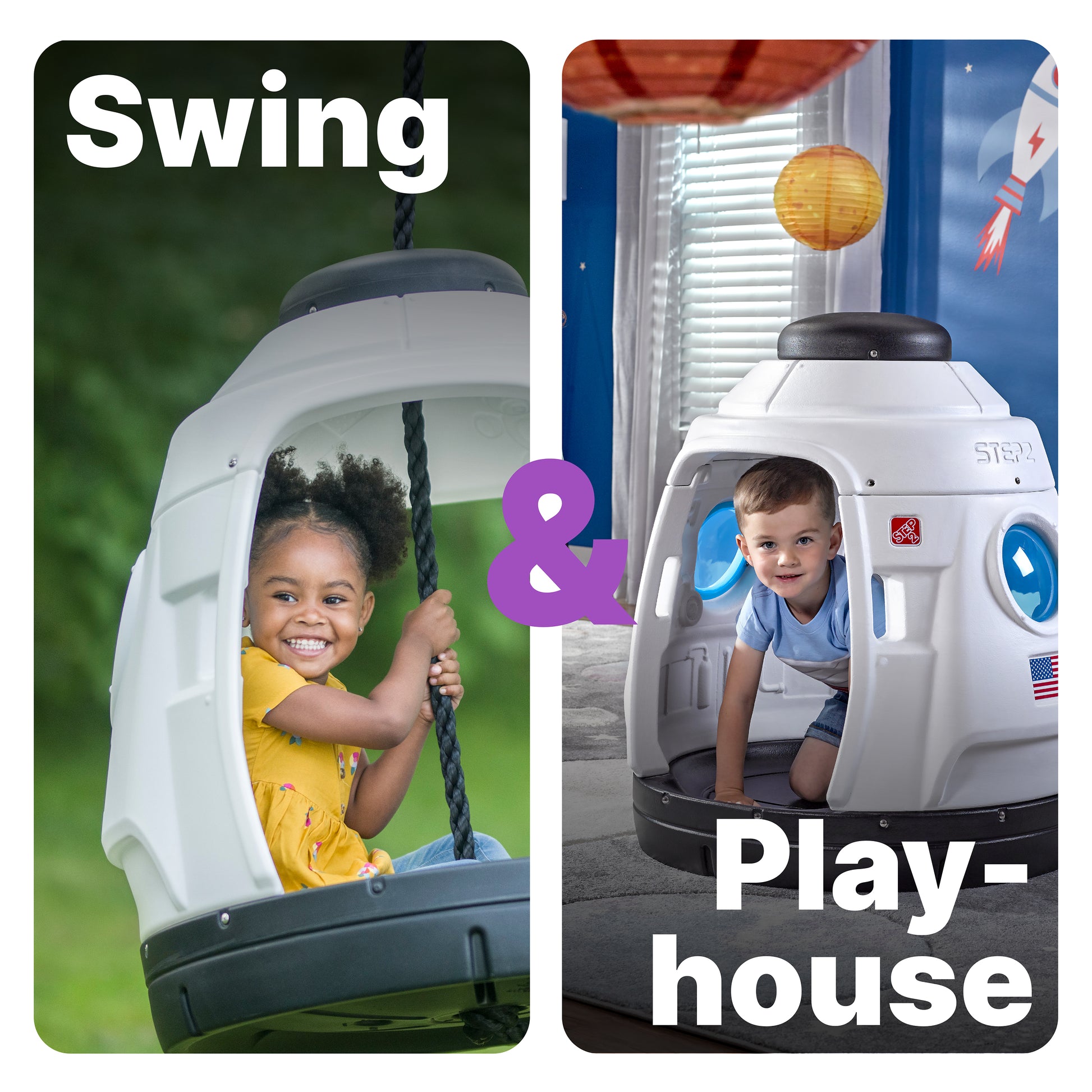 Space Capsule Swing by Step2 — kids activity toy for outdoor play and birthday gifts - image 8