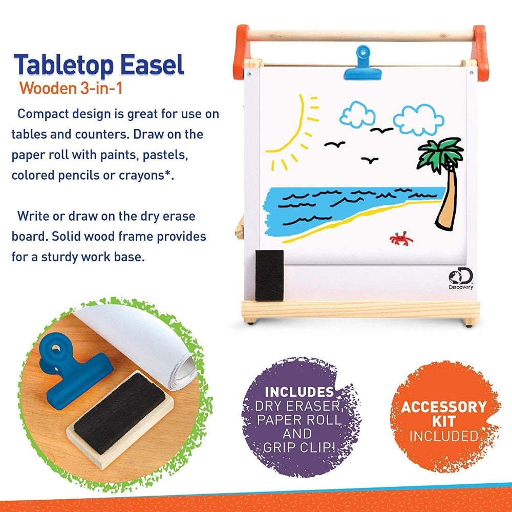 Wooden 3 in 1 Table Top Easel by WORBAX — kids activity toy for outdoor play and birthday gifts - image 3